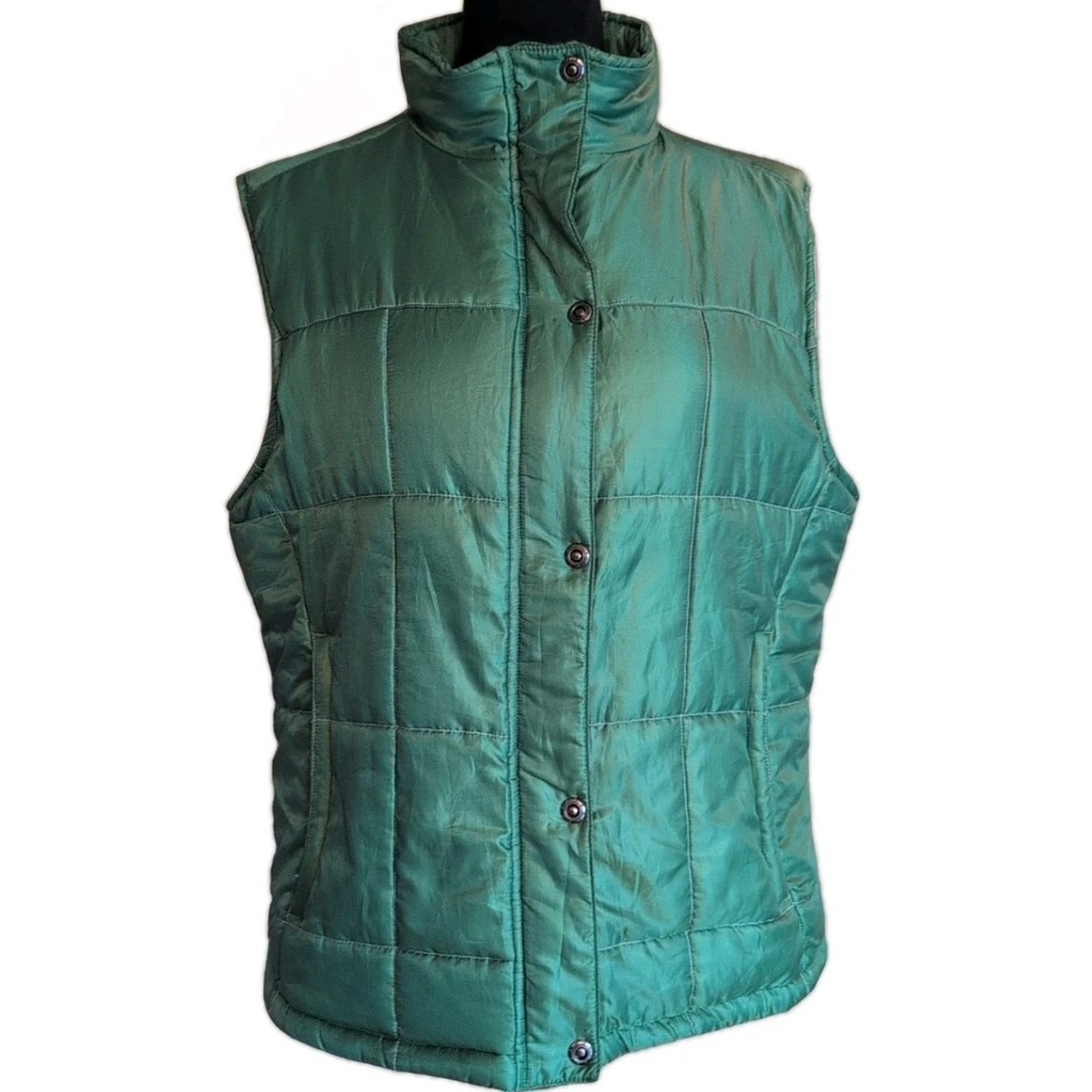 Sun Mountain Womens Lightweight Vest Green Quilted Full Zip Snap Size XLarge